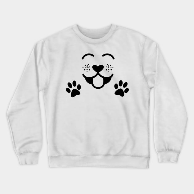 sweet Dog Face with Paws Cartoon Crewneck Sweatshirt by Hispaniola-Fineart